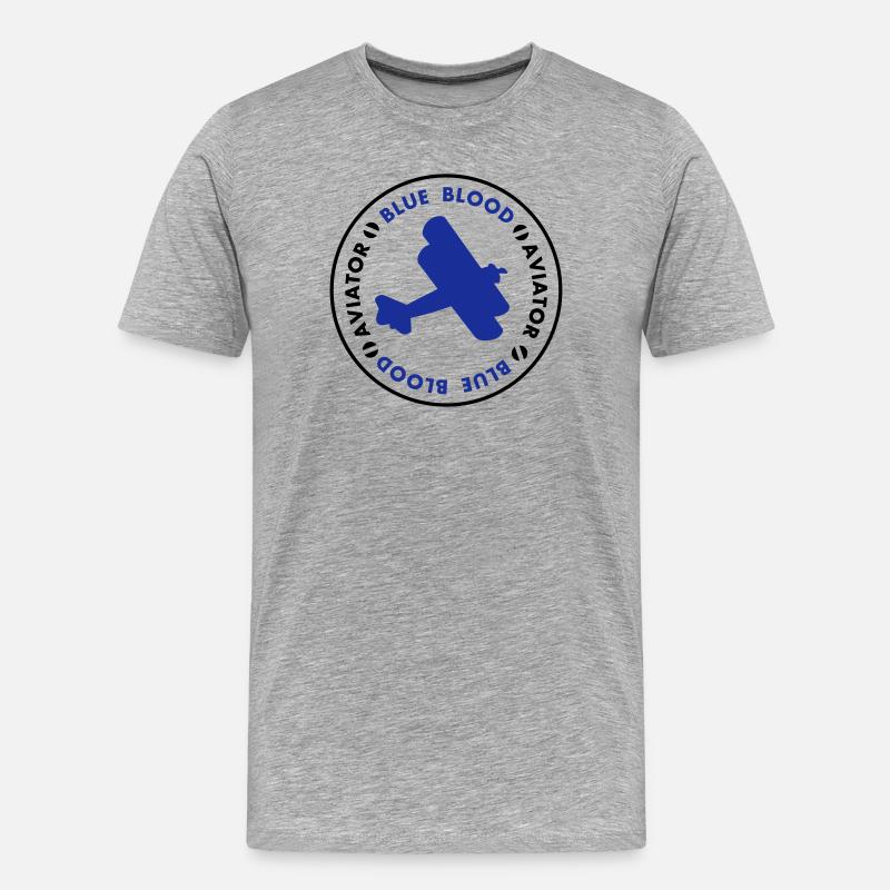 Aviator- blue blood - Männer Premium Bio T-Shirt - Grau meliert