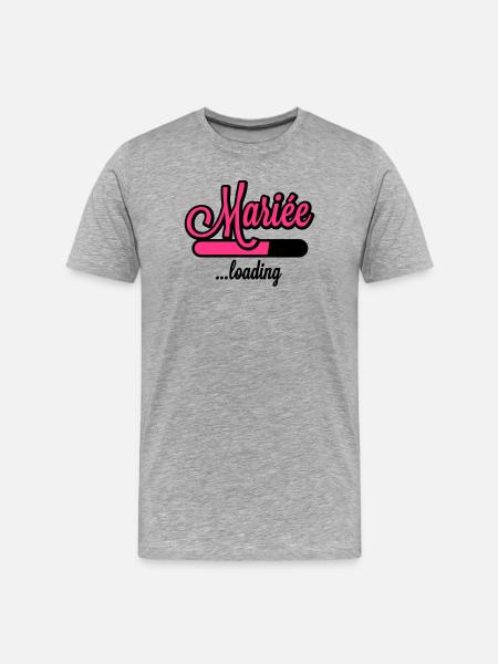 Mariée loading - T-shirt bio Premium Homme - gris chiné