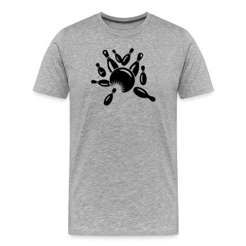 Kegel und Kugel - Männer Premium Bio T-Shirt - Grau meliert - Vorne - Damien (186cm)