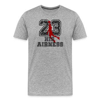 Basketball 23 Herren Shirt Streetwear Retro - Männer Premium Bio T-Shirt - Grau meliert - Vorne - Damien (186cm)