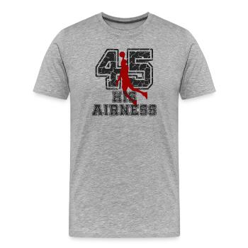 Basketball 45 Herren Shirt Streetwear Retro - Männer Premium Bio T-Shirt - Grau meliert - Vorne - Damien (186cm)