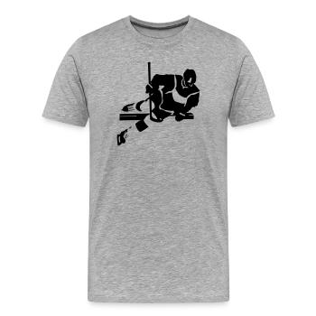 Eishockey - Männer Premium Bio T-Shirt - Grau meliert - Vorne - Damien (186cm)