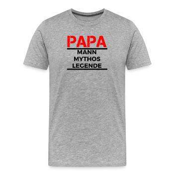 Dad, man, myth, legend - Men's Premium Organic T-Shirt - heather grey - Front - Damien (186cm)