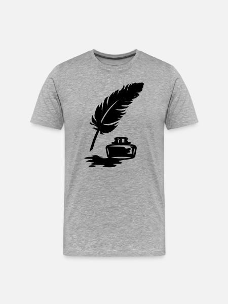 Plume et encre - T-shirt bio Premium Homme - gris chiné