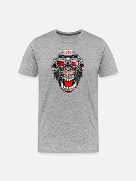 Crazy Monkey - Men's Premium Organic T-Shirt - heather grey