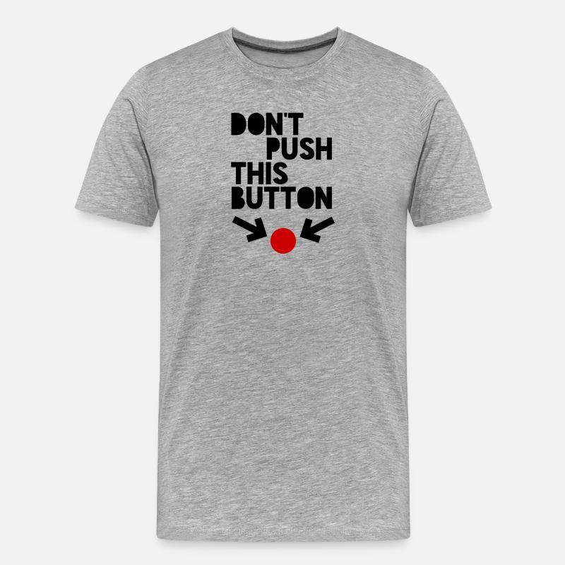 Button - Männer Premium Bio T-Shirt - Grau meliert