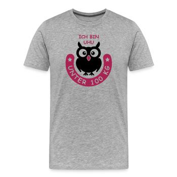 UHU unter hundert Kilo - Männer Premium Bio T-Shirt - Grau meliert - Vorne - Damien (186cm)