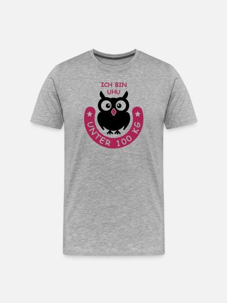 UHU unter hundert Kilo - Männer Premium Bio T-Shirt - Grau meliert