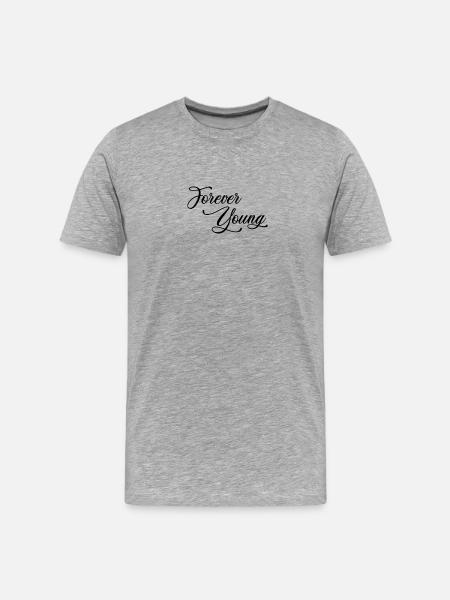 Forever Young - black - Men's Premium Organic T-Shirt - heather grey