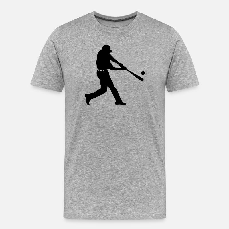 Baseball - Männer Premium Bio T-Shirt - Grau meliert