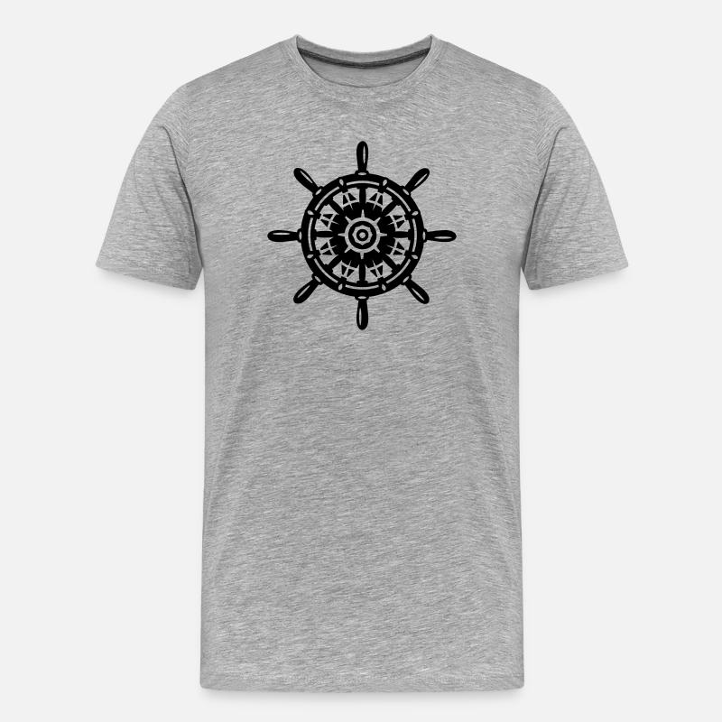 Une roue de bateau - T-shirt bio Premium Homme - gris chiné