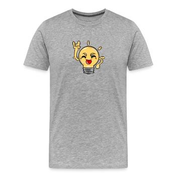 Light bulb - Men's Premium Organic T-Shirt - heather grey - Front - Damien (186cm)