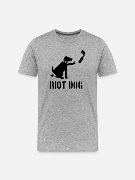 riot dog - Men's Premium Organic T-Shirt - heather grey