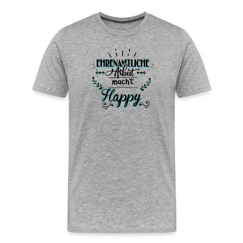 Le bénévolat vous rend heureux - T-shirt bio Premium Homme - gris chiné - Devant - Damien (186cm)