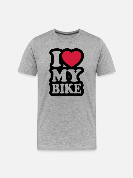 I love my bike - Men's Premium Organic T-Shirt - heather grey