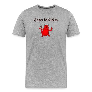 kleines Teufelchen - Männer Premium Bio T-Shirt - Grau meliert - Vorne - Damien (186cm)