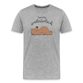 knuffiger Braunbär will entspannen - Männer Premium Bio T-Shirt - Grau meliert - Vorne - Damien (186cm)