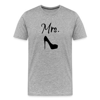 Mme Wedding - T-shirt bio Premium Homme - gris chiné - Devant - Damien (186cm)