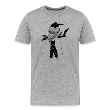 merle - T-shirt bio Premium Homme - gris chiné - Devant - Damien (186cm)