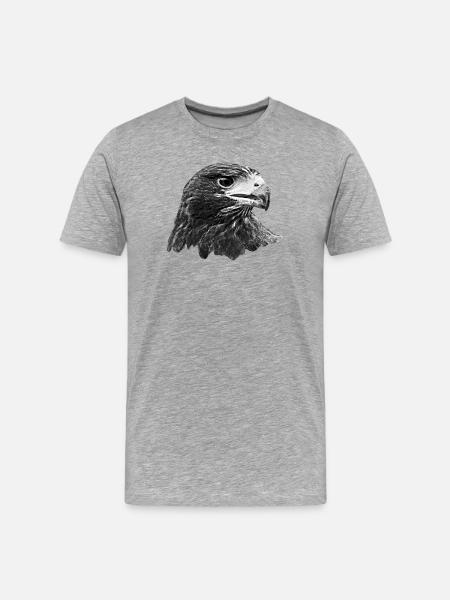 Eagle, Falcon, Falconry Bird of Prey, Grey - Men's Premium Organic T-Shirt - heather grey