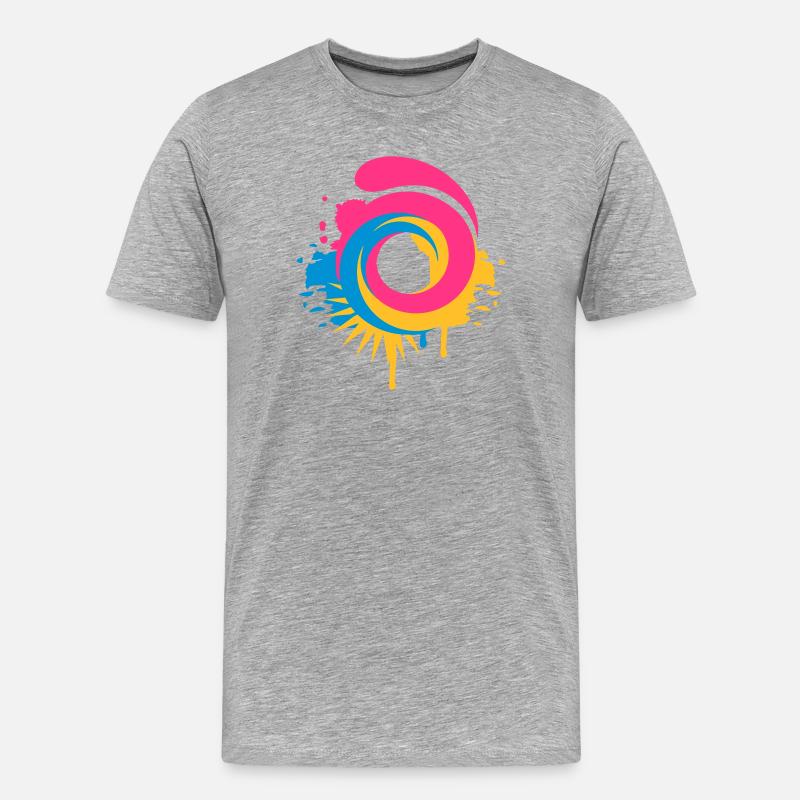 Ein bunter Strudel - Männer Premium Bio T-Shirt - Grau meliert