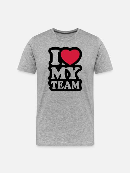 I love my team - Men's Premium Organic T-Shirt - heather grey