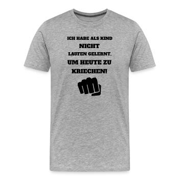 Cooler Spruch - Männer Premium Bio T-Shirt - Grau meliert - Vorne - Damien (186cm)