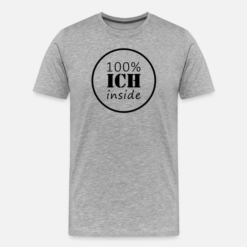100% ich inside | Kreis - Männer Premium Bio T-Shirt - Grau meliert