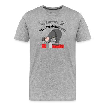 Ramoneur porte bonheur - T-shirt bio Premium Homme - gris chiné - Devant - Damien (186cm)