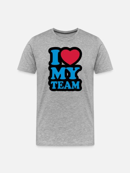 I love my team - Men's Premium Organic T-Shirt - heather grey