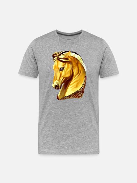 yellow fjord horse - Men's Premium Organic T-Shirt - heather grey