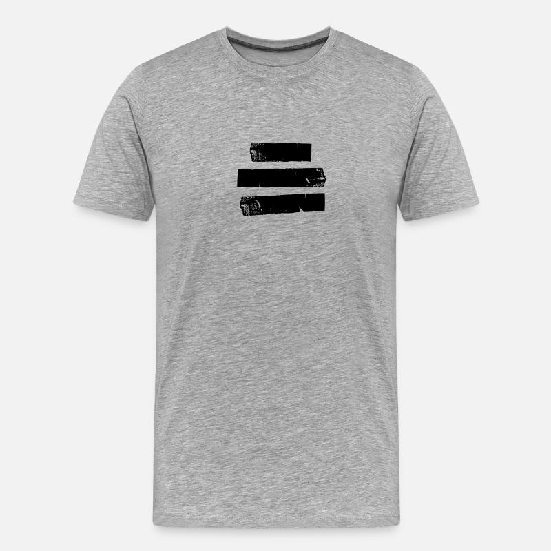 Balken - Männer Premium Bio T-Shirt - Grau meliert