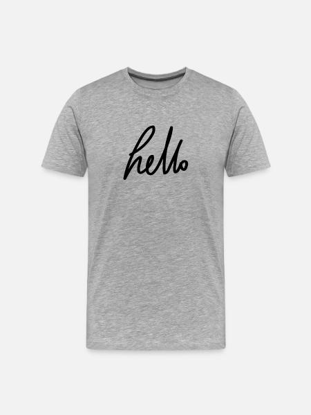 hello - handwriting - Men's Premium Organic T-Shirt - heather grey