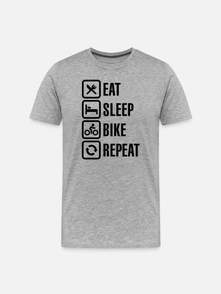 Eat sleep bike repeat - Men's Premium Organic T-Shirt - heather grey