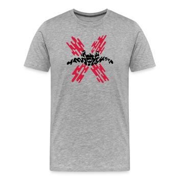 skydiver x - Männer Premium Bio T-Shirt - Grau meliert - Vorne - Damien (186cm)
