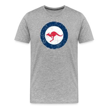 Australien Luftfahrt Cockade Vintage-Effekt - Männer Premium Bio T-Shirt - Grau meliert - Vorne - Damien (186cm)