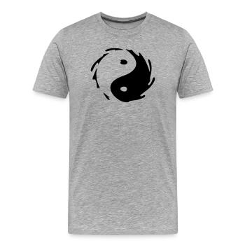 Yin-Yang Splash - T-shirt bio Premium Homme - gris chiné - Devant - Damien (186cm)