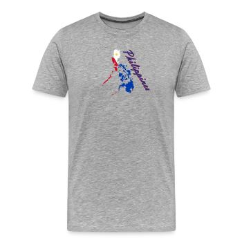 Philippinen Flaggenkarte Script - Männer Premium Bio T-Shirt - Grau meliert - Vorne - Damien (186cm)