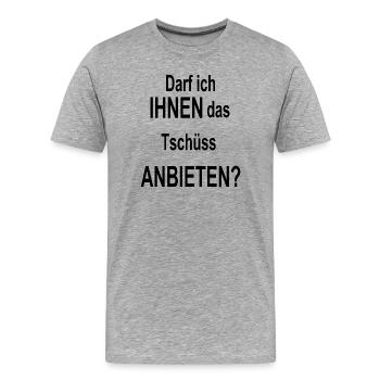 lustiger cooler Spruch lustige coole Sprüche Humor - Männer Premium Bio T-Shirt - Grau meliert - Vorne - Damien (186cm)