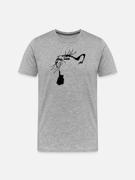Cat - Men's Premium Organic T-Shirt - heather grey