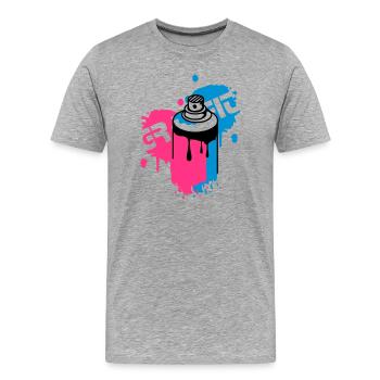 spray can Graffiti Style - Men's Premium Organic T-Shirt - heather grey - Front - Damien (186cm)