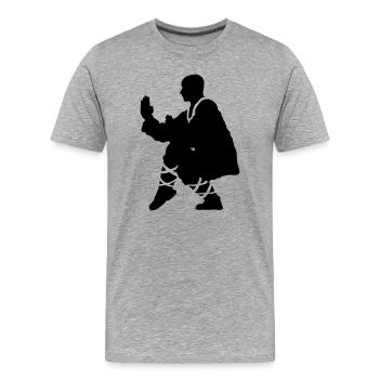 Kung fu - Männer Premium Bio T-Shirt - Grau meliert - Vorne - Damien (186cm)