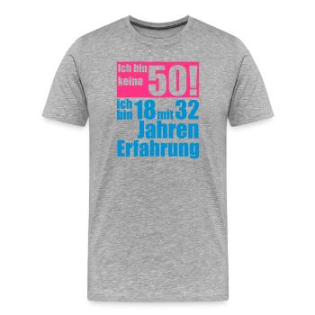 Je ne suis pas 50 années - T-shirt bio Premium Homme - gris chiné - Devant - Damien (186cm)