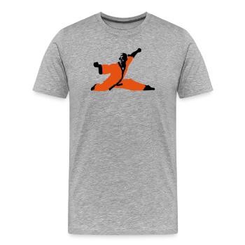 Kung fu - Männer Premium Bio T-Shirt - Grau meliert - Vorne - Damien (186cm)