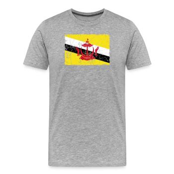 Effet vintage de drapeau du Brunei - T-shirt bio Premium Homme - gris chiné - Devant - Damien (186cm)