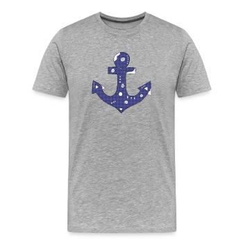 Anker - Männer Premium Bio T-Shirt - Grau meliert - Vorne - Damien (186cm)