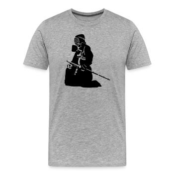 kendo - T-shirt bio Premium Homme - gris chiné - Devant - Damien (186cm)