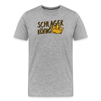 Schlager King Schlager King Déclaration de musique folklorique - T-shirt bio Premium Homme - gris chiné - Devant - Damien (186cm)