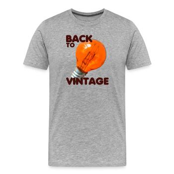 Back to Vintage Glühlampe - Männer Premium Bio T-Shirt - Grau meliert - Vorne - Damien (186cm)