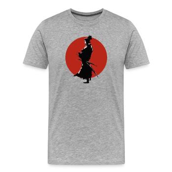 japan ninja flagge cosplay manga aikido kendo man - Männer Premium Bio T-Shirt - Grau meliert - Vorne - Damien (186cm)